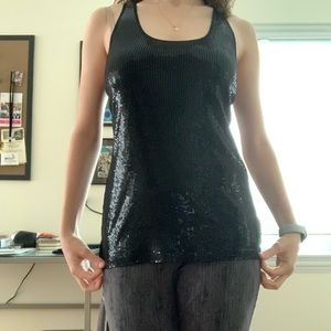 Sequin black tank 🎱✨